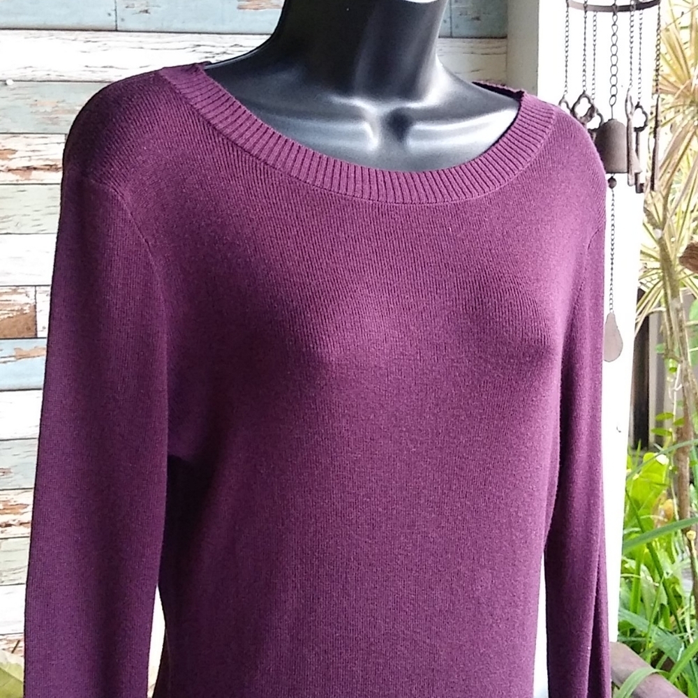 🩷 NWT Xpress Burgundy Lightweight Sweater SZ L - Picture 4 of 6
